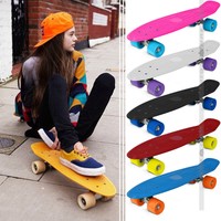 Mini Board 22" Retro Skateboard Skate Skater Plastik Komplett Deck Mit PU-Räder