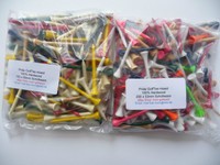 Holztees von PRIDE GOLFTEE (Schüttware Mix) aus 100% Solid Hardwood 53 bis 69mm