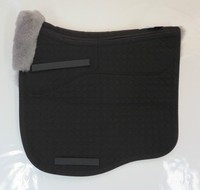 Mattes Schabracke EUROFIT Dressur, schwarz/grau m. Correction System, Lammfell