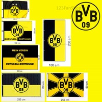 BVB Borussia Dortmund_HISSFAHNE-STERNE-KARO-STRAHLEN-MEIN VEREIN_Flagge Fahne