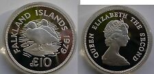 1979 Falkland Is Large Proof Silver 10 P-Duck