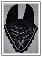 Edle  Fliegenhaube , Schwarz , Strass  , Gr. WB , NEU , Hannoveraner