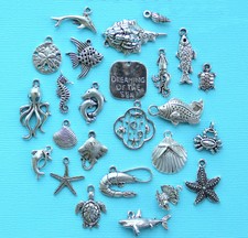 Marine Deluxe Charm Collection 25 Silver Tone Charms Free Shipping Eb80