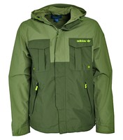 Adidas Originals Regenjacke Windbreaker Funktionsjacke mit Kapuze oliv Gr L 