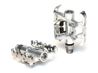 XLC Fahrrad System Pedal Paar PD-S10 einseitig, silber, SPD-kompatibel,9/16 Zoll