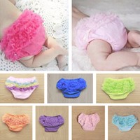 Newborn Baby 0-12M Girls Cotton Lace Ruffle Nappy Diaper Cover Bloomers Panties