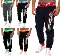 Herren Trainingshose Jogginghose Sporthose Fleecepant Fitness Hose Schwarz/Rot