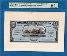 Canada, Barbados, 20 Dollars, Front Proof, 1920, Unc-Pmg64