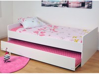 Kinderbett mit Bettkasten Nolan - Ausziehbar - 90x190cm - Weiß