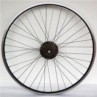 Hinterrad YAK19 26" schwarz Laufrad m. Shimano Zahnkranz 7fach Hohlkammerfelge