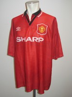 Manchester United Trikot Gr. XL 1994/1996 Umbro Jersey Sharp vintage rar Kragen