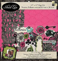 Scrap-Set Page Kit Street Lace * Mädchen Pink Schwarz Spitze Gothic Teens