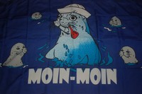 Moin Moin Seehund Babies Ostfriesland Flagge 90 x 150 cm