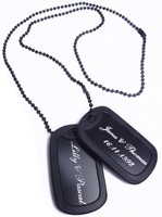 DogTags Erkennungsmarken schwarz-seidenmatt mit Gravur nach Wunsch.