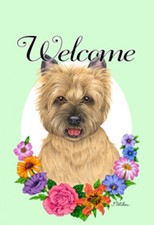 Garden Indoor/Outdoor Welcome Flag (Flowers) - Wheaten Cairn Terrier 630941