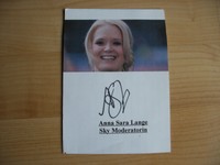 Anna-Sara Lange  Sport-Moderatorin  SKY  Originalautogramm.