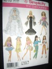 Barbie Doll New Simplicity 4719 Pattern Wedding Dress Gown Skirt Tops Pants 