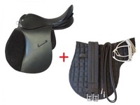Sattel-Set "Complete" Sattel Satteldecke Steigbügel Sattelgurt SB-Riemen schwarz