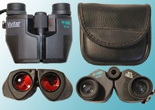 VIVITAR POCKET BINOCULARS PV SERIES 8X22 IN ORIGINAL SOFT CASE W/ ORANGE LENSES