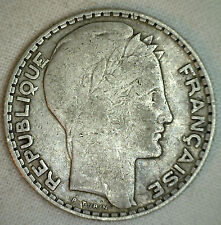 1934 France 10 Franc Km#878 Silver World Coin Yg #1 #P