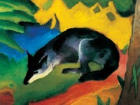 Franz Marc - Der Blaue Fuchs, 1911 Poster Leinwand-Druck Bild (80x60cm) #77607