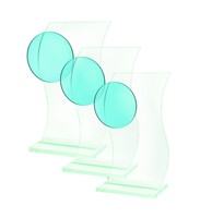 Glas Trophäe, 3 Glas Pokale inklusive Gravur und Sportemblem / Vereinslogo