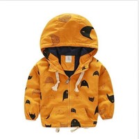 Toddler Baby Boys outerwear Hooded coats Cartoon Jacket Kids Boys Clothes