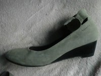 Tamaris Pumps Ballerina Schuhe mit Keilabsatz Wedges in grau, Gr. 40 - 40,5