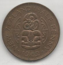 New Zealand, 1962, 1/2 Penny, Bronze, Km#23.2, Choice Almost Uncirculated