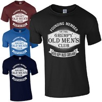 NEW Grumpy Old Men's Club T-Shirt - Funny Dad Grandad Fathers Day Joke Gift Top