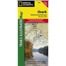 National Geographic TI00000260 Map Of Ozark National Scenic Riverways Missouri