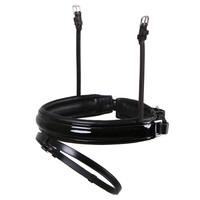 Schwedisches Reithalfter von BR aus Lackleder, runde Backenstücke. Vollblut. Neu