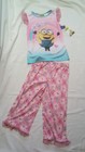Despicable Me Minions Girls 2-Pc Pajamas Pink PJs NWT Capri Pants 4/5 7/8 10/12