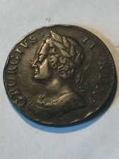 great britain George Ii 1746 Half Penny, Priced To Sell Xf