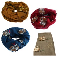 Schal☆Loop Schal Eule☆Damen Loop Schal Eulen☆Rundschal☆Neuheit☆Tuch☆Halstuch☆