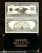 Usa 1,000,000 1995 Million Dollar Eagle Unc Ba Banknote Fort Knox Gold + Folder