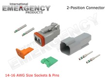 2-Pin DT Connectors Set Deutsch 14 16 AWG Nickel GA Kit Male Female Gray OEM