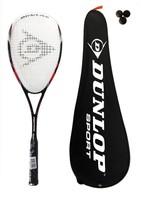Dunlop Nanomax Tour Squashschläger + Abdeckung + 3 Squash Bälle