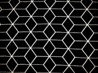 Jersey Black & White Weisse Geometrische Muster Quadrate Auf Schwarz Kinderstoff