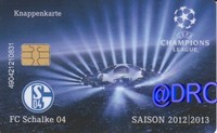 Knappenkarte + FC Schalke 04  Champions League 2012/2013 -1- Hülle Restguthaben
