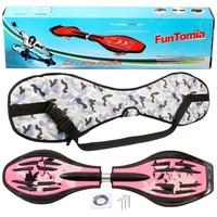 FunTomia® Waveboard Pink Blume mit LED Rollen ABEC-11 Lager Tasche&DVD 1750