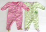 LOT OF 2 GIRL'S SIZE 3-6 MONTHS CHILD OF MINE CARTER'S SLEEPERS ONESIES