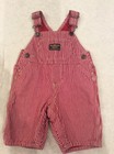 Oshkosh Jean Overalls 3 Months Red Striped Denim Train Conductor Soft Lined