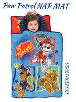 PAW PATROL Dog Pups NAP MAT Toddler Daycare Preschool BLANKET + PILLOW Bed Set
