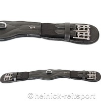 Heinick Leder Sattelgurt Kurzgurt Dressurgurt ~  Mondgurt ~ Elastik Schwarz NEU