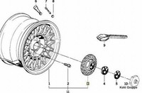 1x BMW 3er E30 171mm Radnabendeckel Felgendeckel Nabenabdeckung Kreuspeiche 5