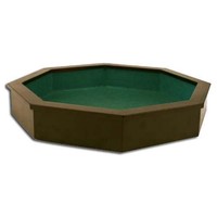 Würfelbrett 8-eckig 39cm Würfelteller ECHTHOLZ mit Filz Würfelunterlage