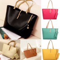 Damen Freizeit-Tasche Groß Tragetasche Schultertasche Henkeltasche Mehrfarbig