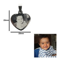 Herz Anhänger ca. 25 x 25 mm mit Fotogravur - Bildgravur und Kette