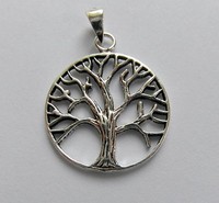Sterling Silver (925)  Tree  Of  Life  Pendant  ( 18 mm )  !!     Brand  New  !!